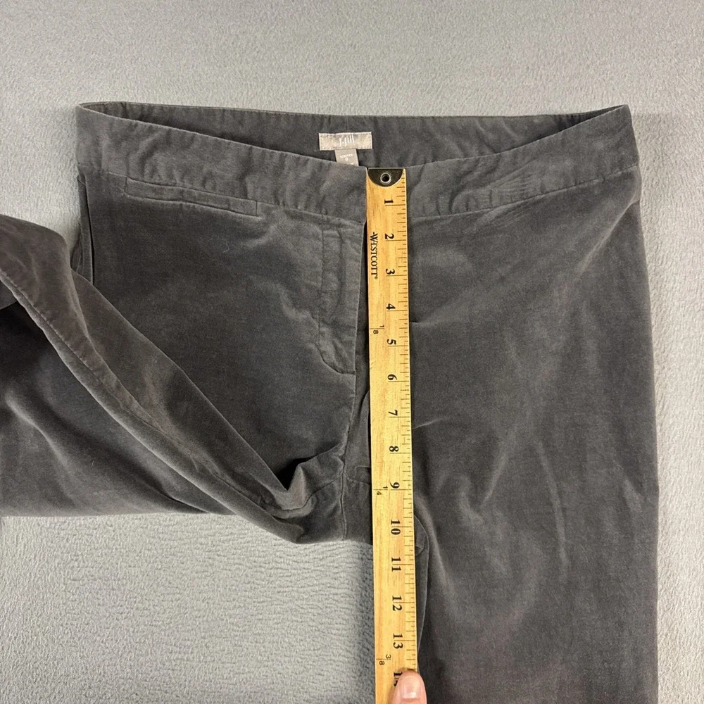 J Jill Pant Womens 6 Gray Mid Rise Bootcut Stretch Flat Front Cotton Velvet Feel